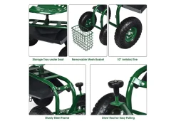 Golf Gifts and Gallery Heavy Duty Rolling Garden Seat