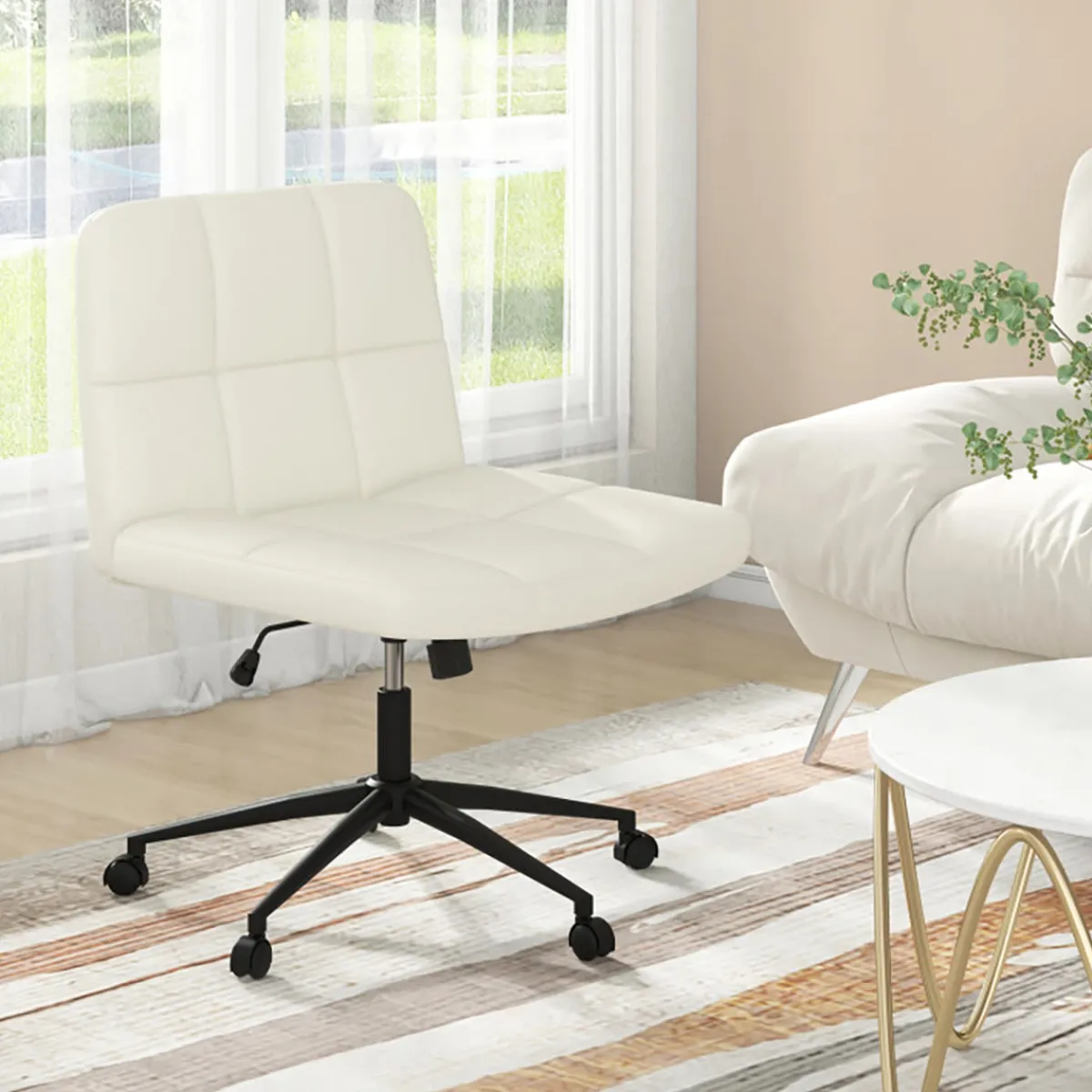 GoPlus (Costway) Height-Adjustable Armless Desk Chair with Wheels