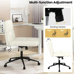 GoPlus (Costway) Height-Adjustable Armless Desk Chair with Wheels