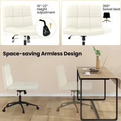 GoPlus (Costway) Height-Adjustable Armless Desk Chair with Wheels