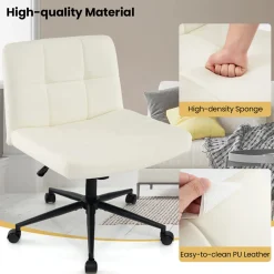 GoPlus (Costway) Height-Adjustable Armless Desk Chair with Wheels