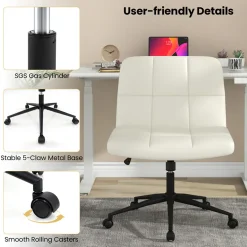 GoPlus (Costway) Height-Adjustable Armless Desk Chair with Wheels