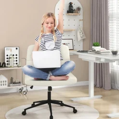 GoPlus (Costway) Height-Adjustable Armless Desk Chair with Wheels