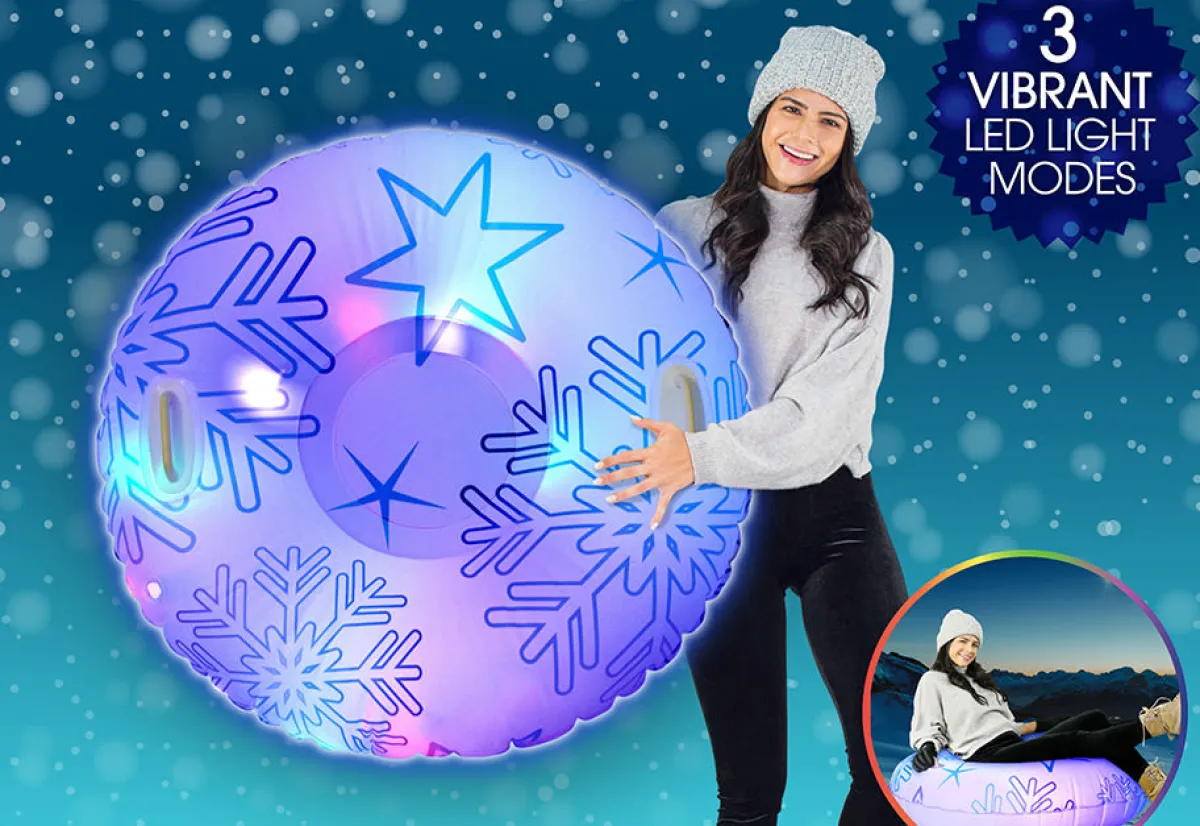 B u0026 D Group Illuminated LED Snowflake Snow Tube