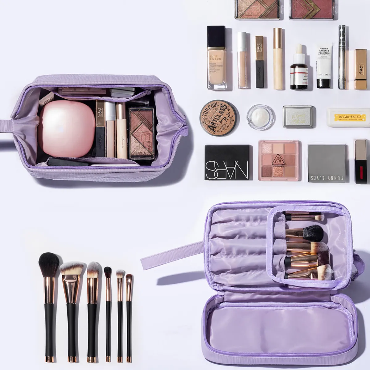RQ Innovasions formerly FarB Trading Ltd. 2-in-1 Cosmetic Case with Makeup Brush Compartment