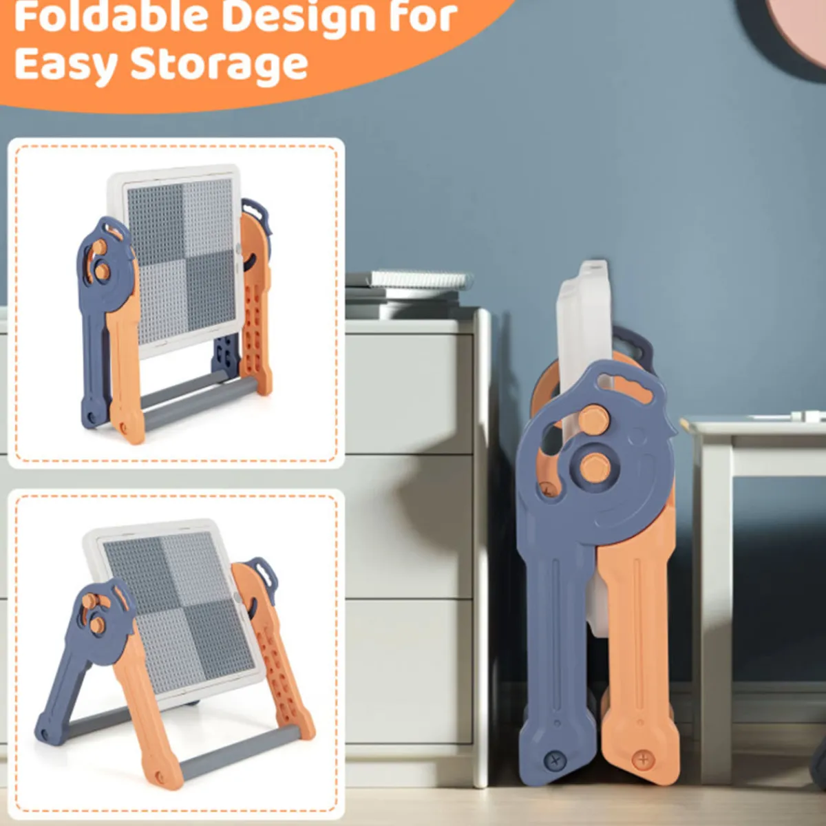 GoPlus (Costway) 6-in-1 Folding Kids Art Easel with Building Block Tabletop