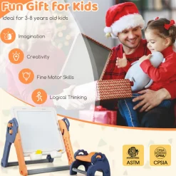 GoPlus (Costway) 6-in-1 Folding Kids Art Easel with Building Block Tabletop