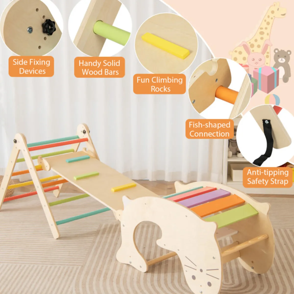 GoPlus (Costway) 7-in-1 Indoor Climbing Toys with Reversible Ramp