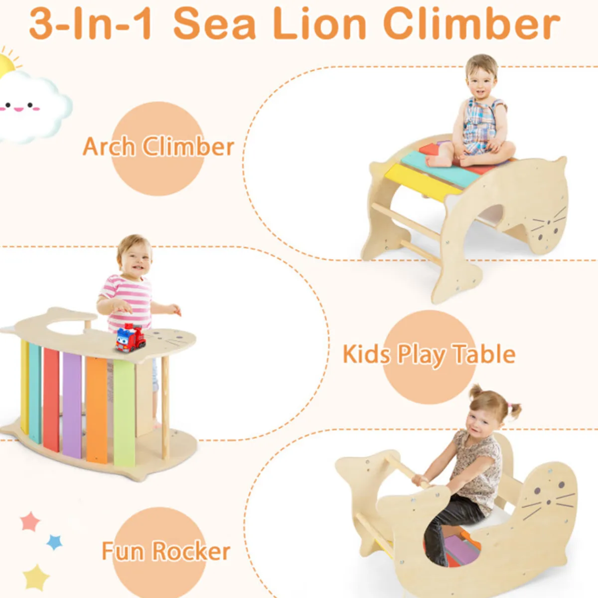 GoPlus (Costway) 7-in-1 Indoor Climbing Toys with Reversible Ramp