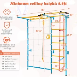 GoPlus (Costway) 7-in-1 Kids Indoor Swedish Wall Gym Set