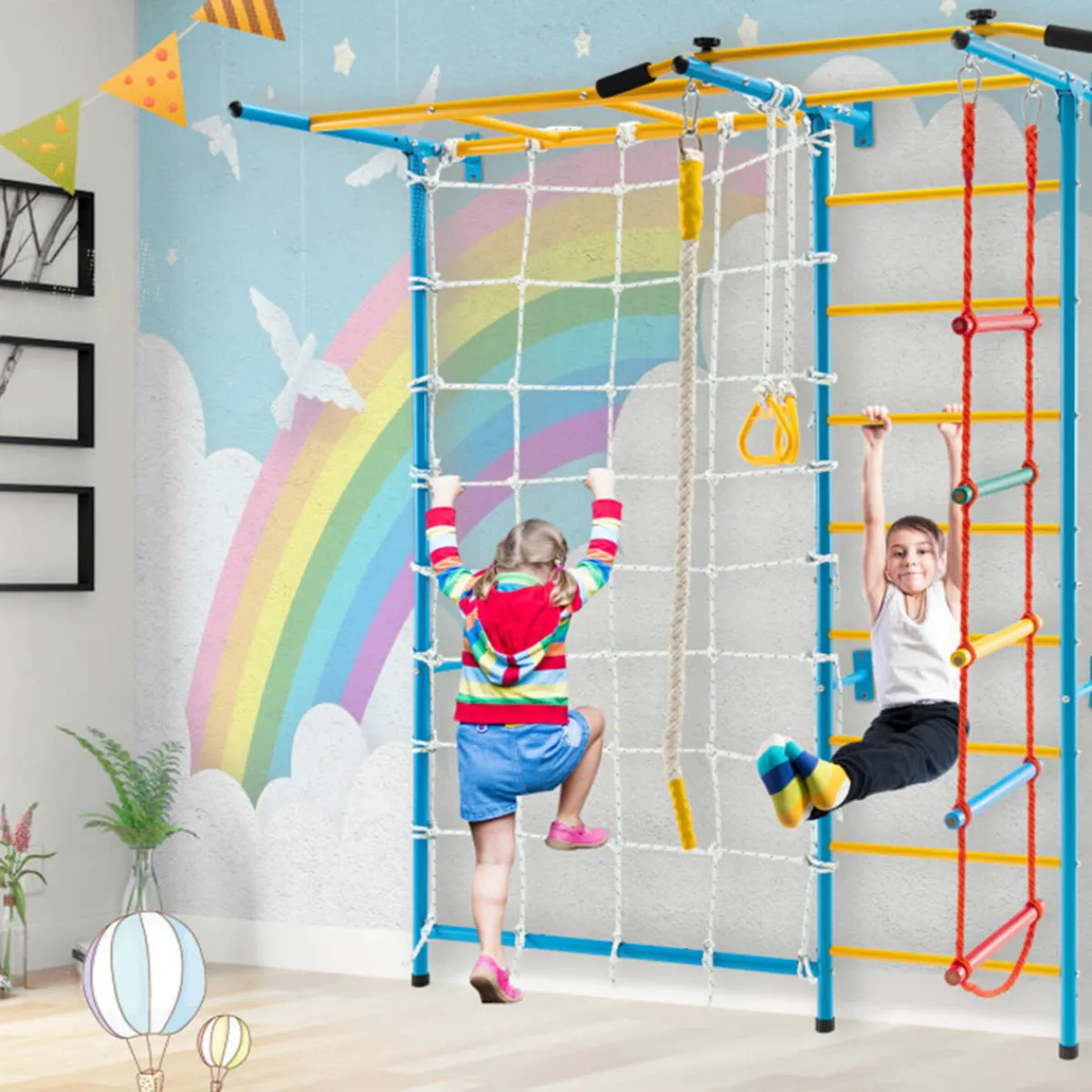 GoPlus (Costway) 7-in-1 Kids Indoor Swedish Wall Gym Set