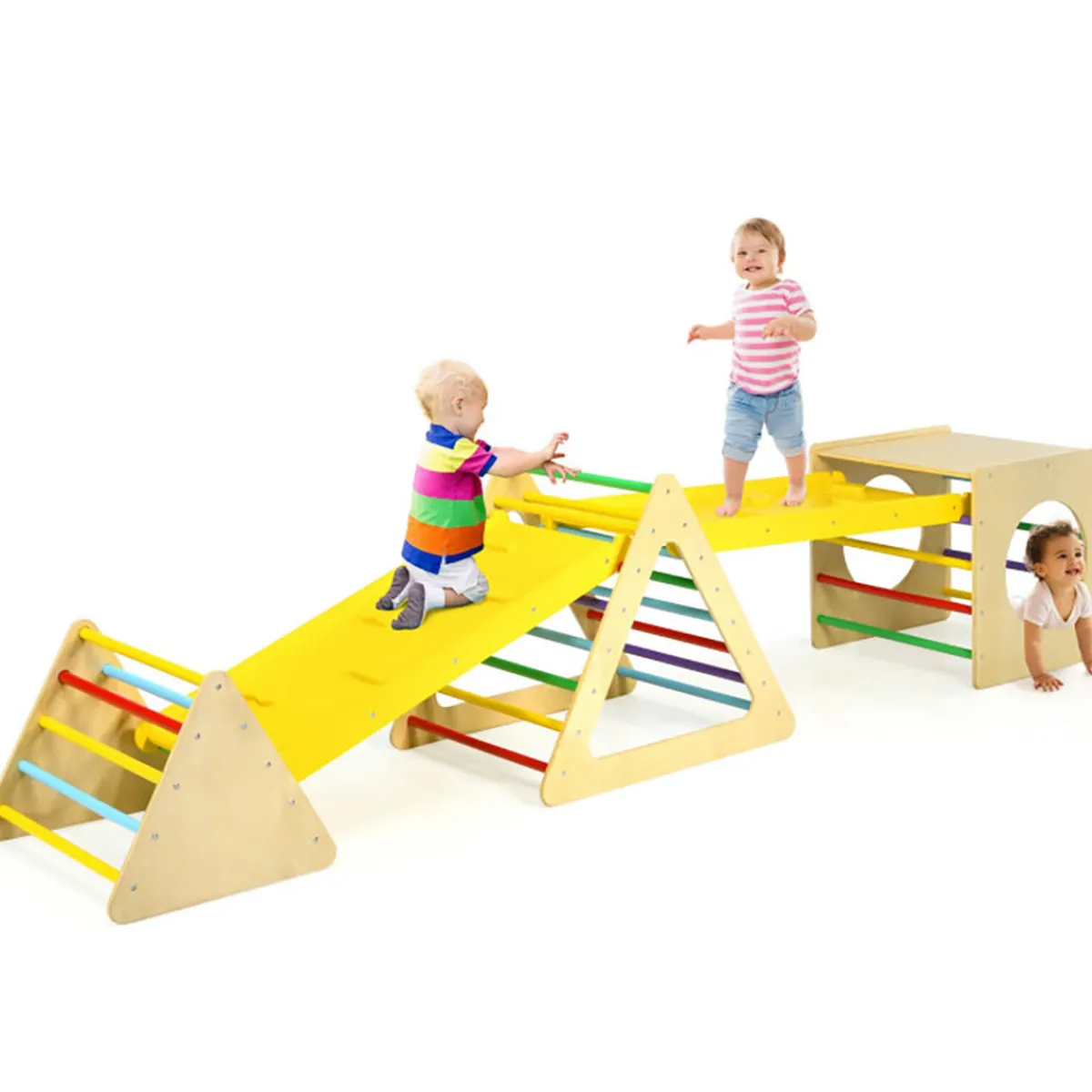 GoPlus (Costway) 5-in-1 Kids Triangle Climber Play Gym Set