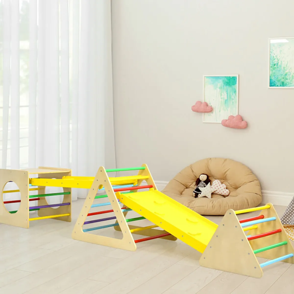 GoPlus (Costway) 5-in-1 Kids Triangle Climber Play Gym Set