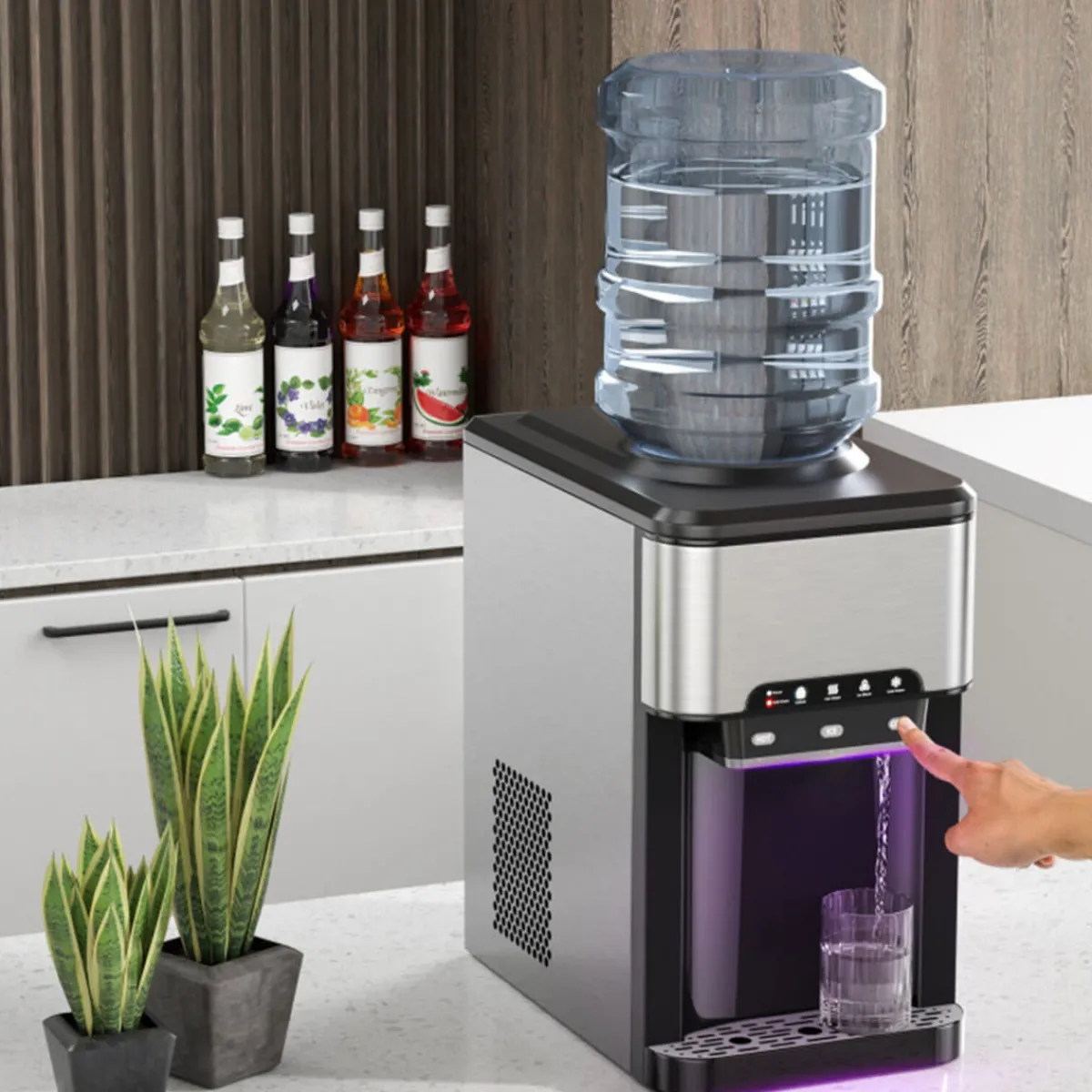 Sharper Image 3-in-1 Water Cooler with Built-In Ice Maker