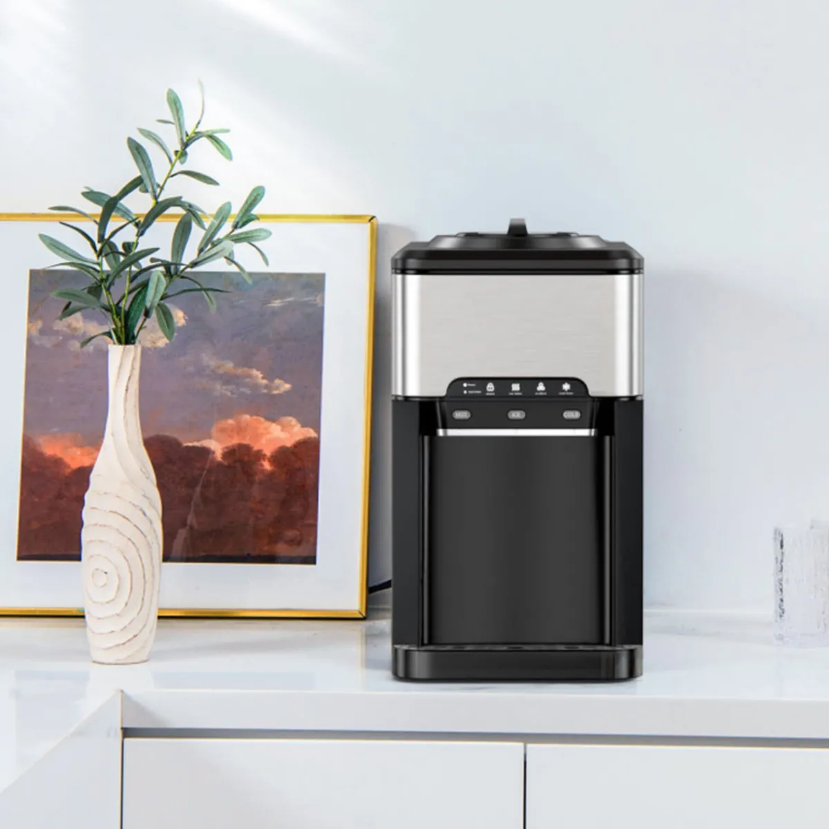 Sharper Image 3-in-1 Water Cooler with Built-In Ice Maker