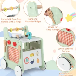 GoPlus (Costway) 6-in-1 Wooden Push Walker Play Kitchen