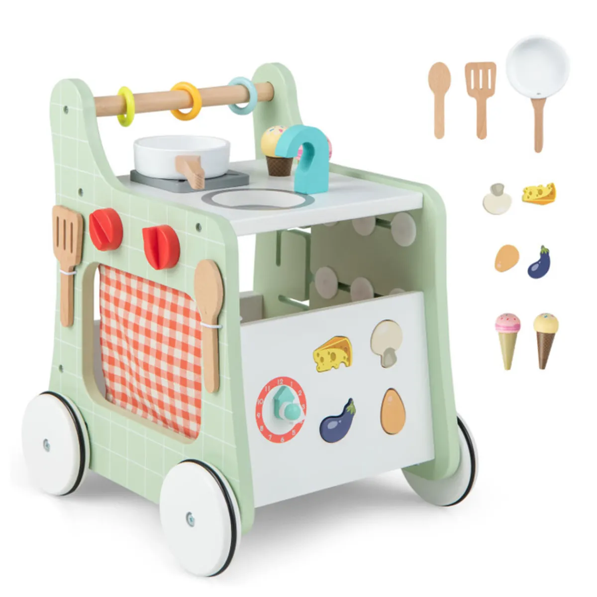 GoPlus (Costway) 6-in-1 Wooden Push Walker Play Kitchen