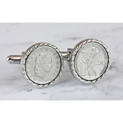UPM Global LLC Italian 50 Lire Coin Cufflinks