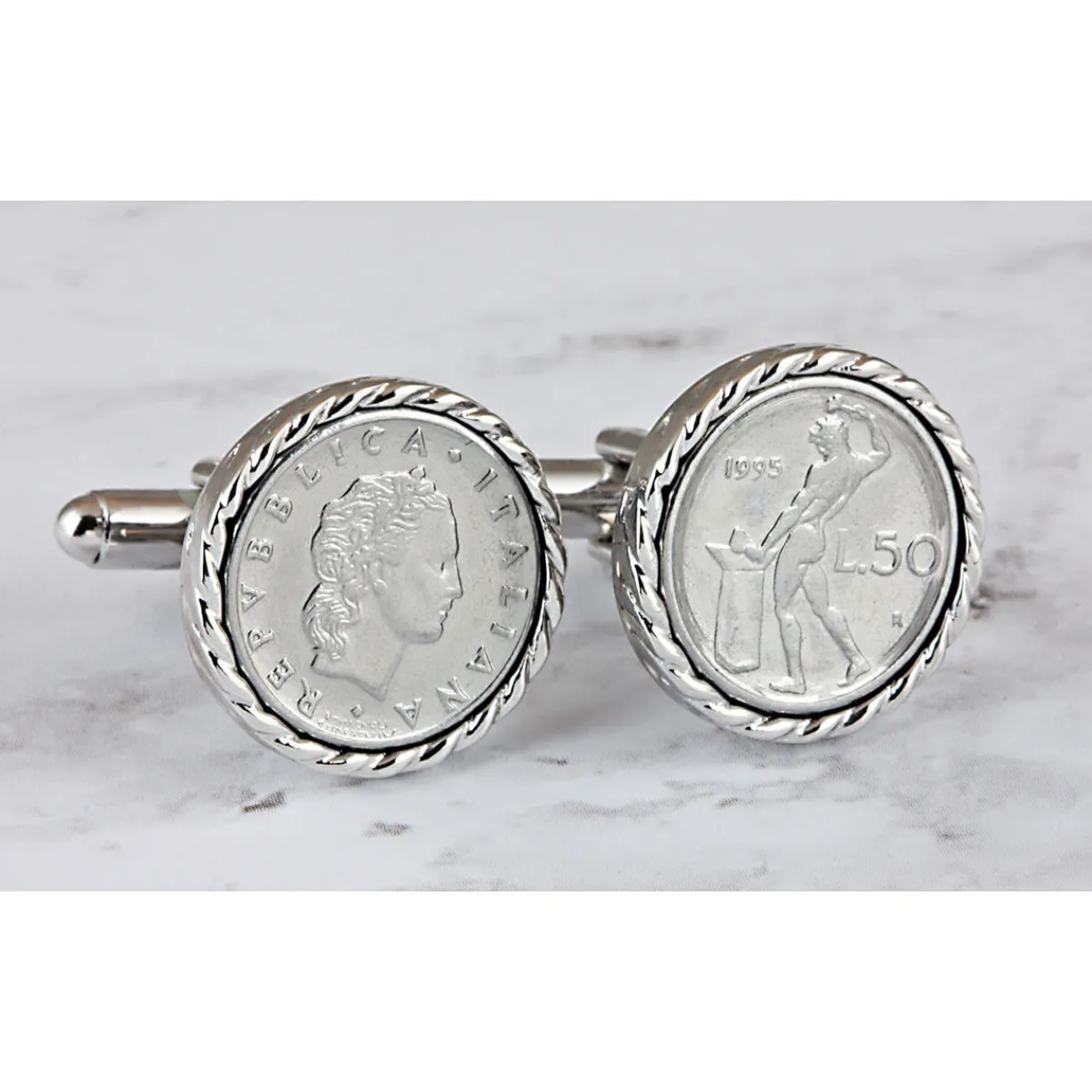 UPM Global LLC Italian 50 Lire Coin Cufflinks