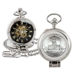 UPM Global LLC JFK Bicentennial Half Dollar Pocket Watch with Skeleton Movement