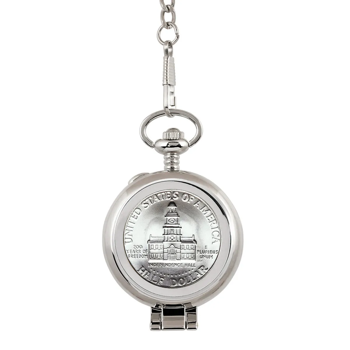 UPM Global LLC JFK Bicentennial Half Dollar Pocket Watch with Skeleton Movement