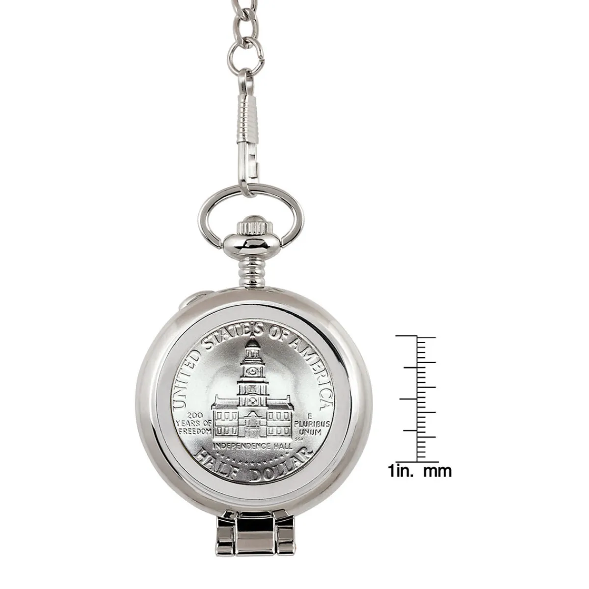UPM Global LLC JFK Bicentennial Half Dollar Pocket Watch with Skeleton Movement