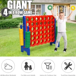GoPlus (Costway) Jumbo 4-to-Score Game Set with 42 Jumbo Rings