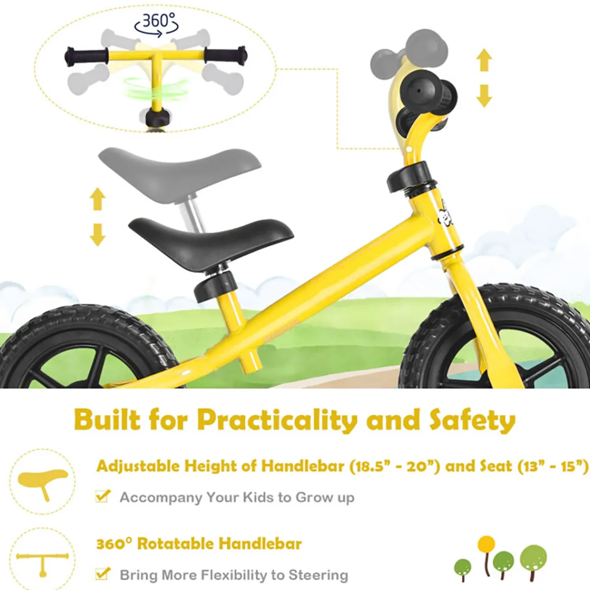 Kids DTI Direct Inc Kids Adjustable No Pedal Balance Bike