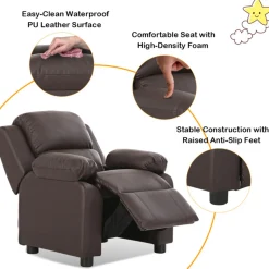 Kids GoPlus (Costway) Kids Deluxe Recliner Chair with Storage Arms