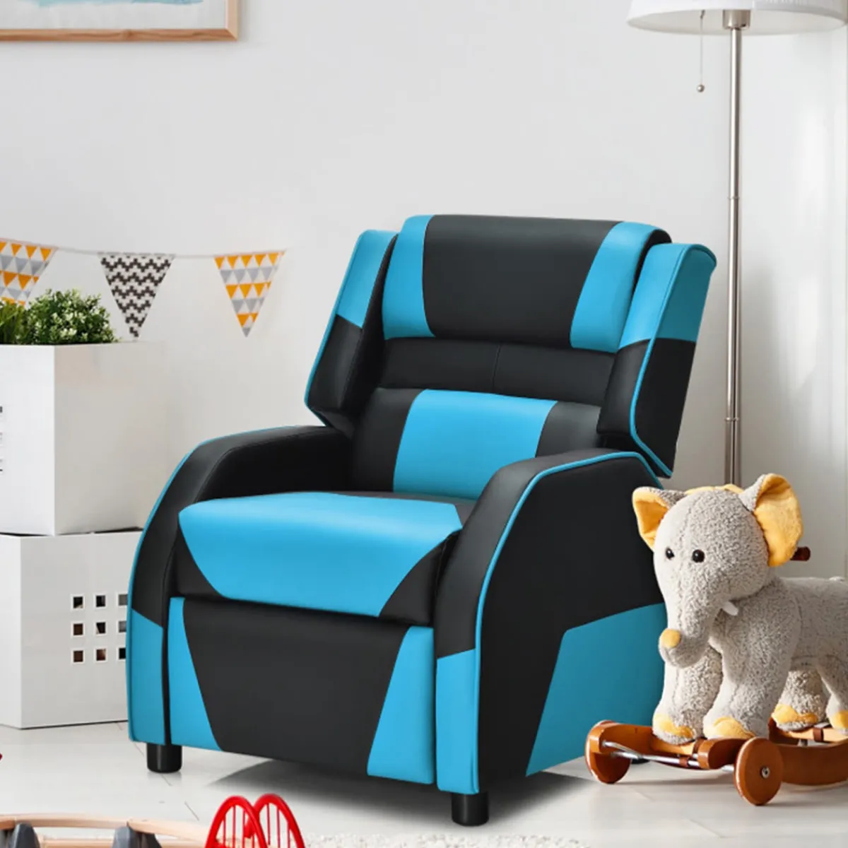 Kids GoPlus (Costway) Kids Gaming Sofa Recliner with Headrest and Footrest