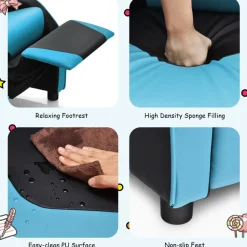 Kids GoPlus (Costway) Kids Gaming Sofa Recliner with Headrest and Footrest