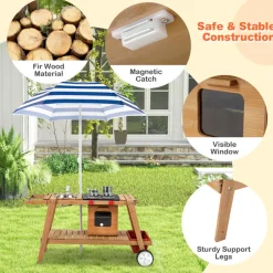 GoPlus (Costway) Kids Play Trolley with Sun Proof Umbrella