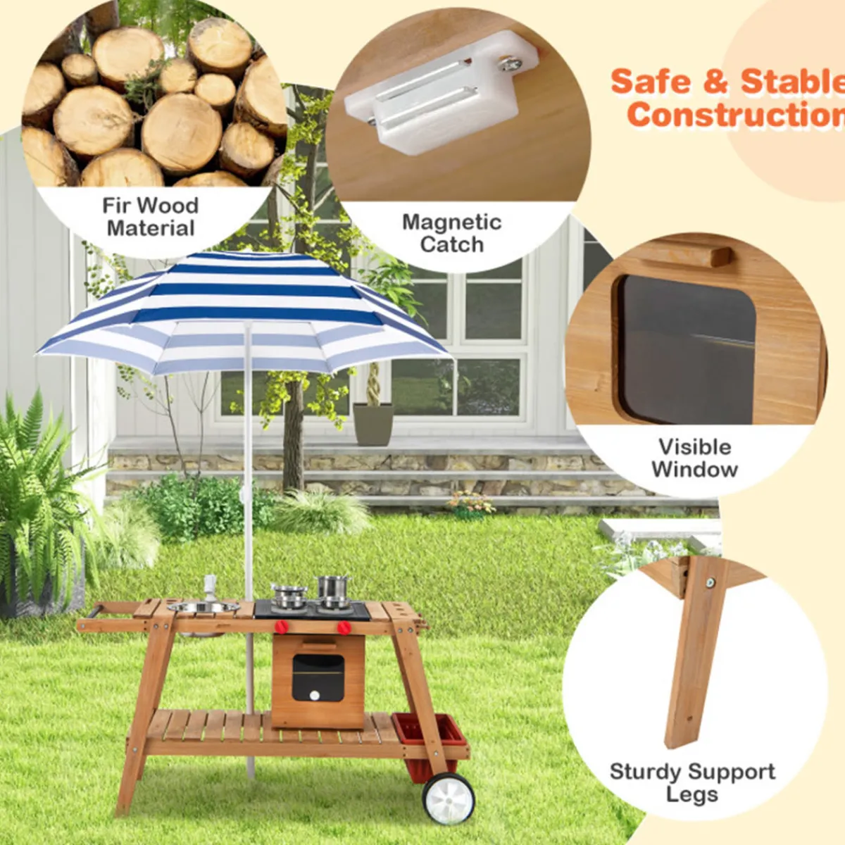 GoPlus (Costway) Kids Play Trolley with Sun Proof Umbrella