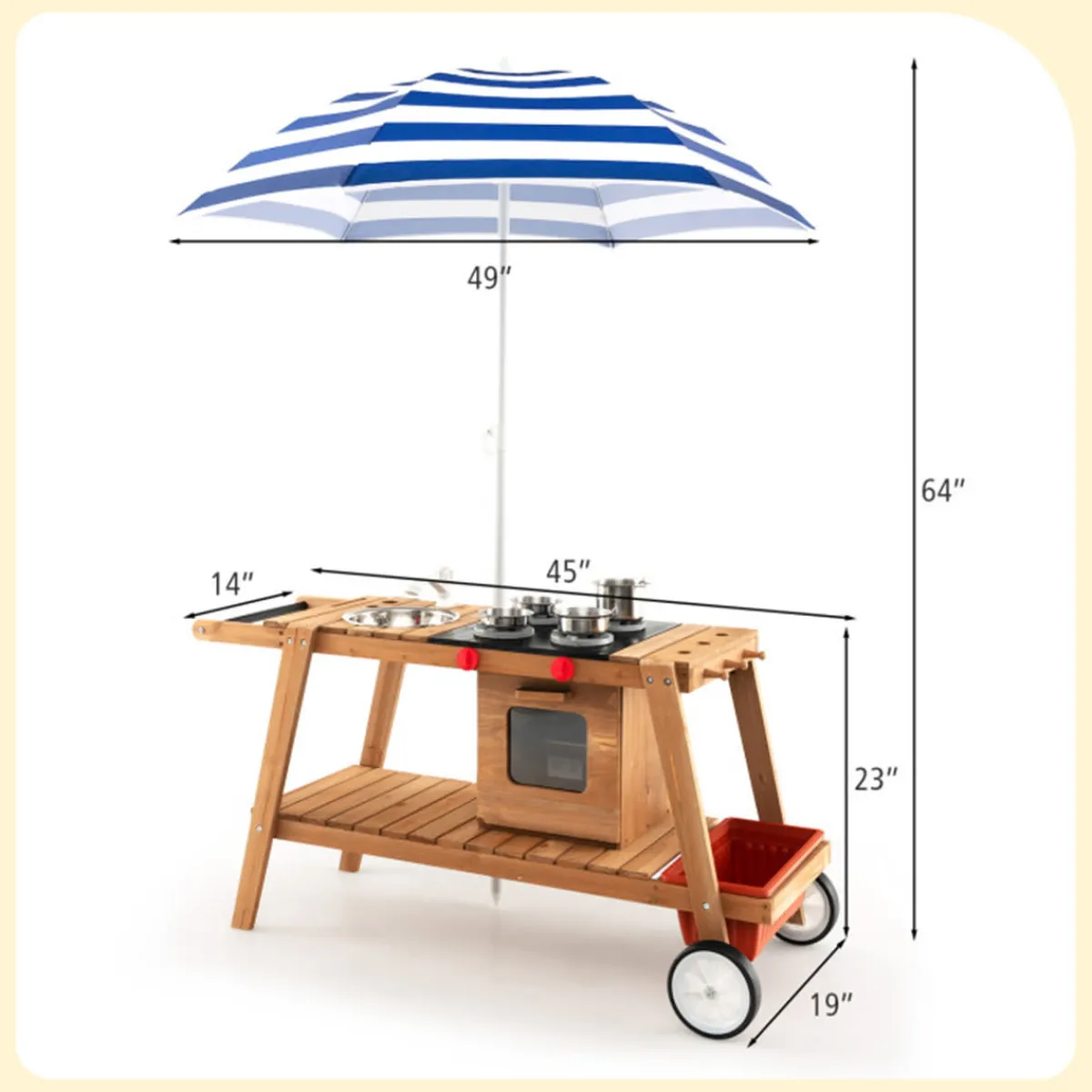GoPlus (Costway) Kids Play Trolley with Sun Proof Umbrella