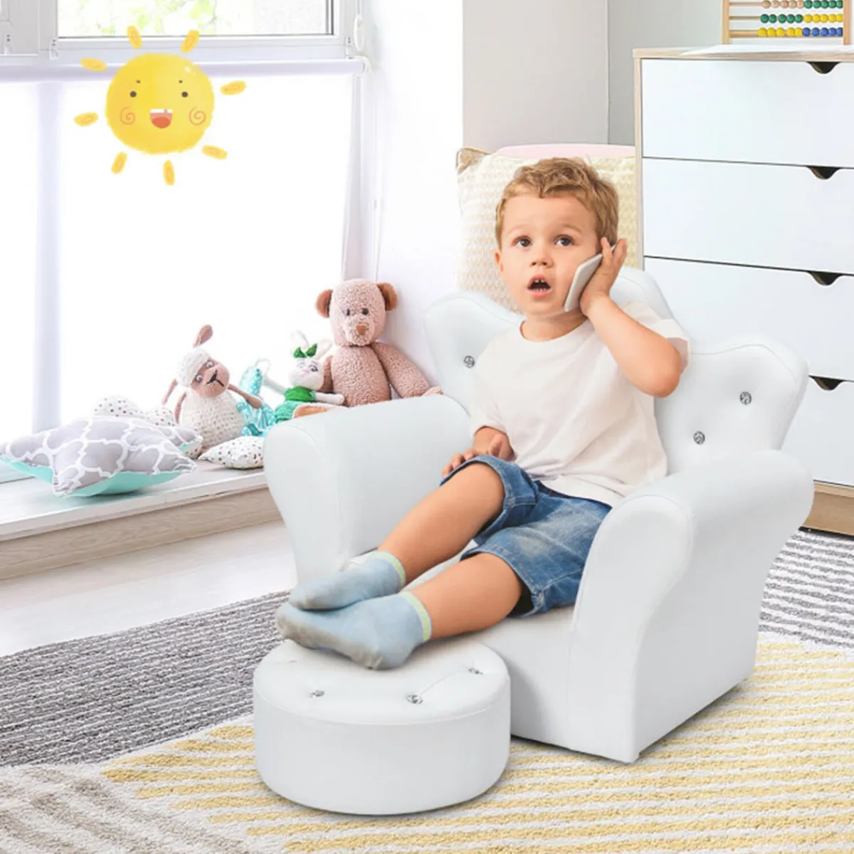 Kids GoPlus (Costway) Kids Princess Sofa with Ottoman