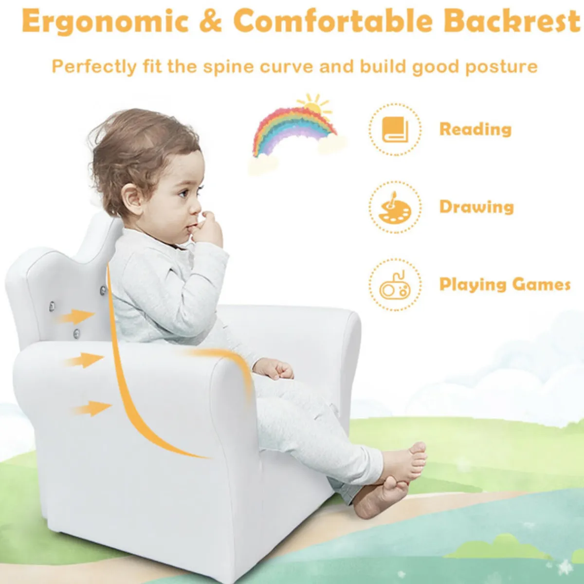 Kids GoPlus (Costway) Kids Princess Sofa with Ottoman
