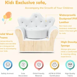 Kids GoPlus (Costway) Kids Princess Sofa with Ottoman