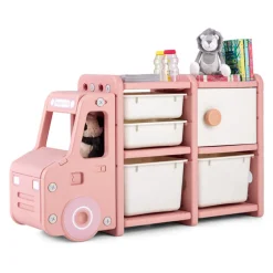GoPlus (Costway) Kids Truck Storage Organizer with Plastic Bins