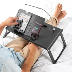 Sharper Image Laptop and Tablet Tray with Built-In Charger by