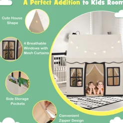 GoPlus (Costway) Large Kids Play Tent with Star String Lights