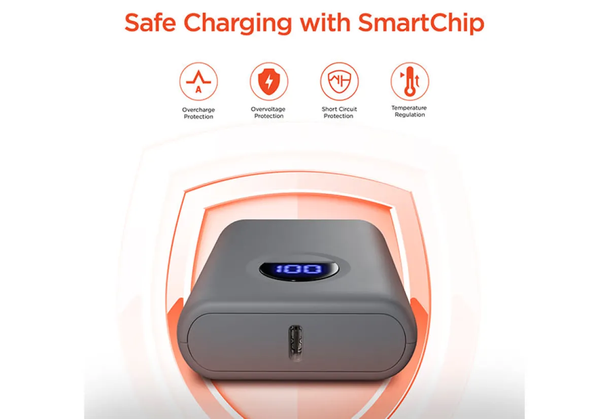 Sharper Image 10,000mAh Fast Charge Power Bank with Digital Display