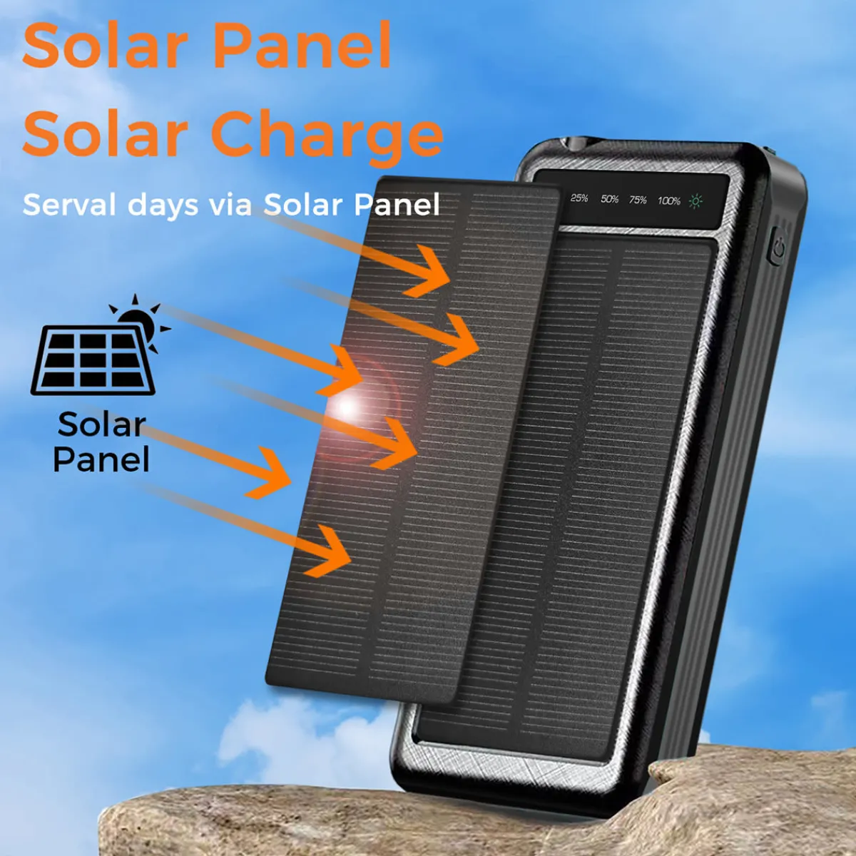 Ingram Micro Consumer Electronics 10000mAh Solar Power Bank with Wireless Charging