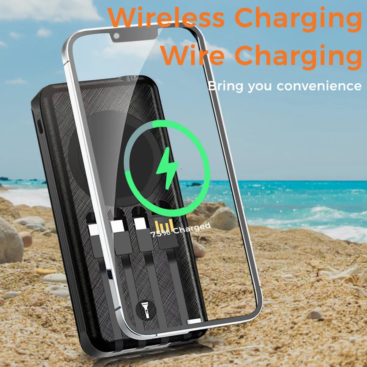Ingram Micro Consumer Electronics 10000mAh Solar Power Bank with Wireless Charging