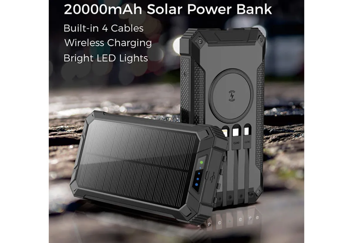 SCTP Inc (RSPA and Sungale) 20000mAh Solar Power Bank with Wireless Charging