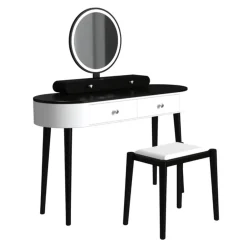 RQ Innovasions formerly FarB Trading Ltd. Makeup Vanity Table Set with Stool and LED Mirror