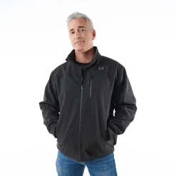 Sharper Image Men's Rechargeable Heated Softshell Jacket by