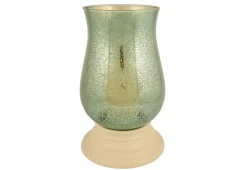 Smart Solar Inc. Mercury Glass Hurricane with Flameless Wax Candle