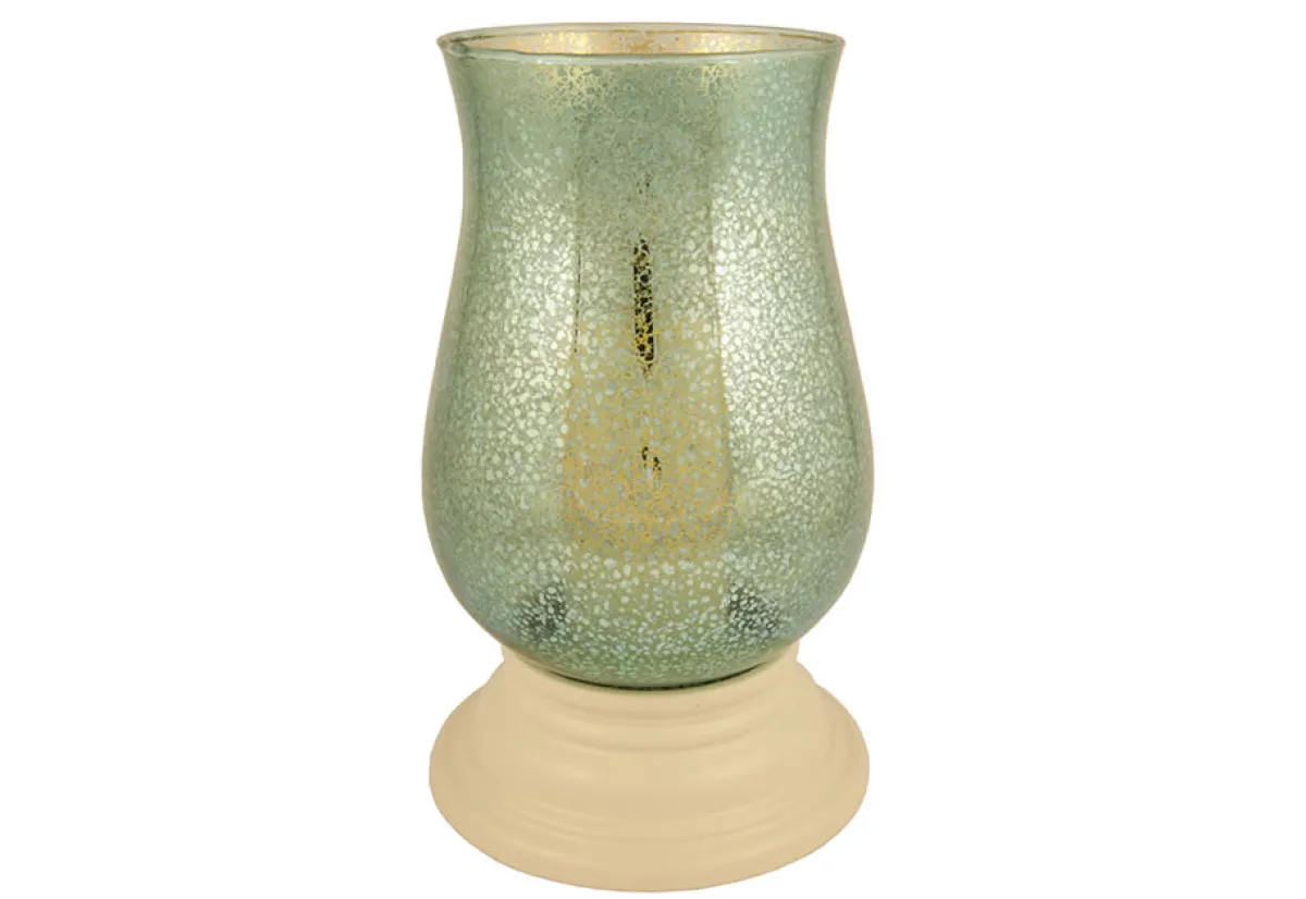 Smart Solar Inc. Mercury Glass Hurricane with Flameless Wax Candle