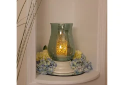 Smart Solar Inc. Mercury Glass Hurricane with Flameless Wax Candle
