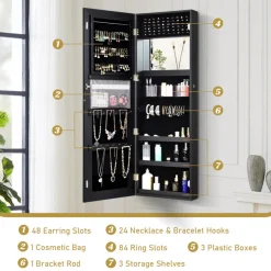 Sy Kessler Sales Mirrored Jewelry Cabinet Organizer